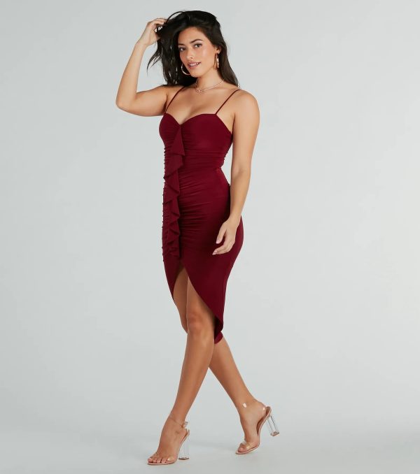 Ruffle Me Up V-Neck Midi Dress - Image 4