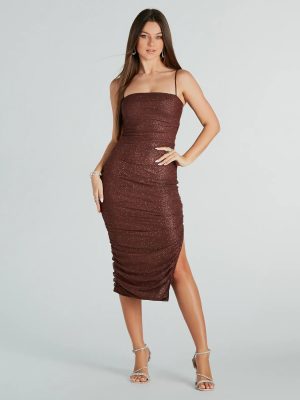 Gorgeous Look Glitter Mesh Midi Dress