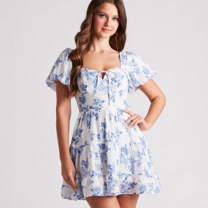 Vineyard Gal Floral Woven Skater Dress