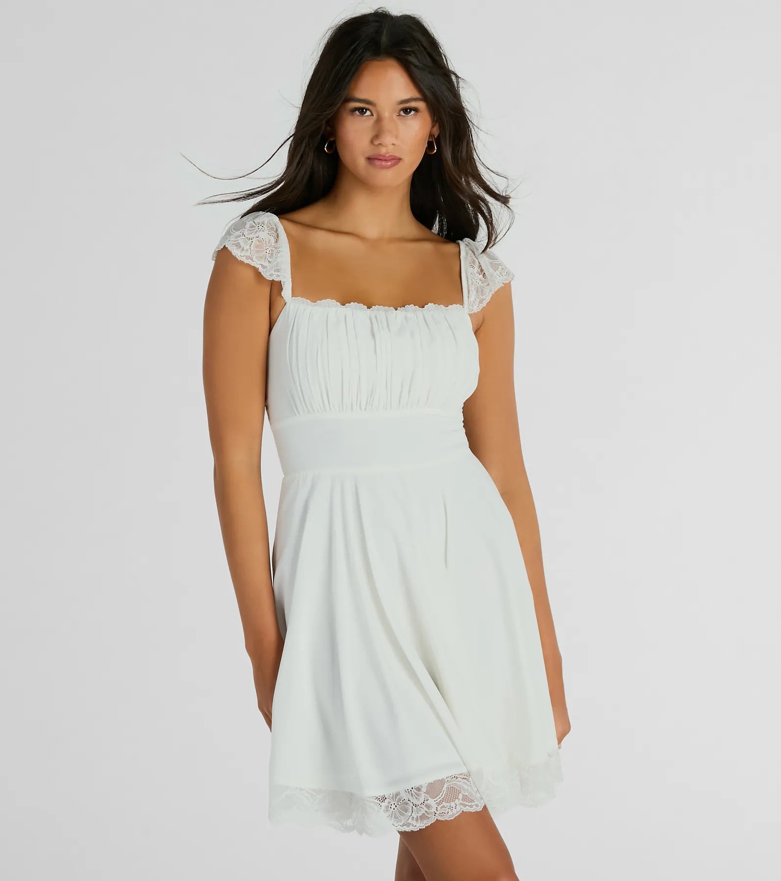 Darling Delight Sleeveless Lace Trim Skater Dress - Image 5