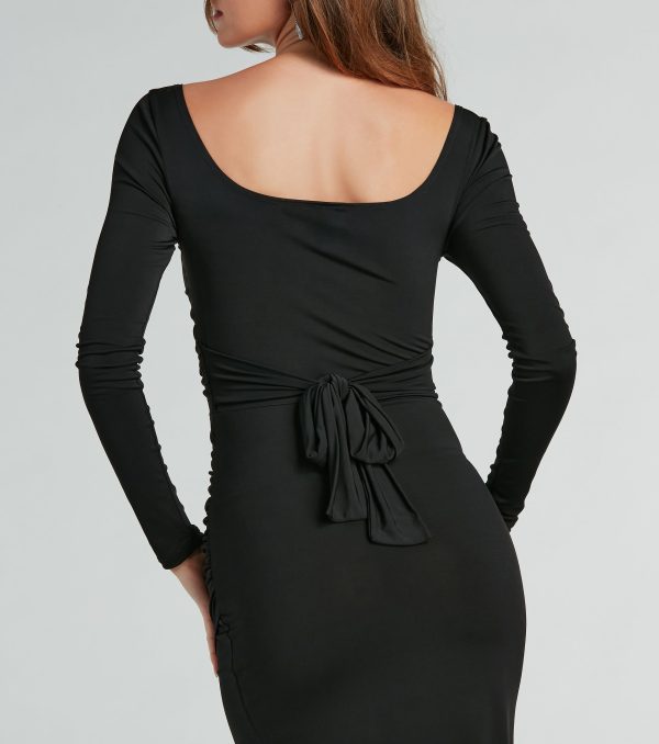 Rise To The Occasion Long Sleeve Slit Midi Dress - Image 4