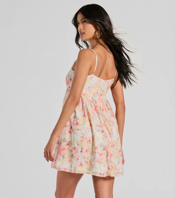 Secret Garden Floral Chiffon Babydoll Dress - Image 2