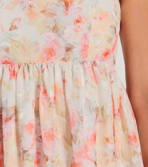 Secret Garden Floral Chiffon Babydoll Dress - Image 3