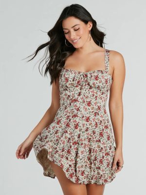 Love's In The Air Floral Chiffon A-Line Dress