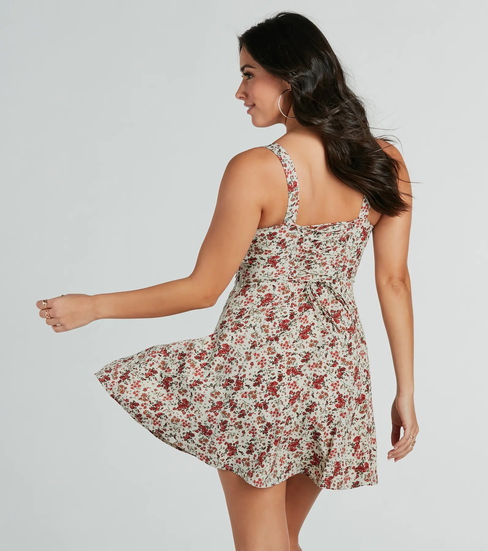 Love's In The Air Floral Chiffon A-Line Dress - Image 2