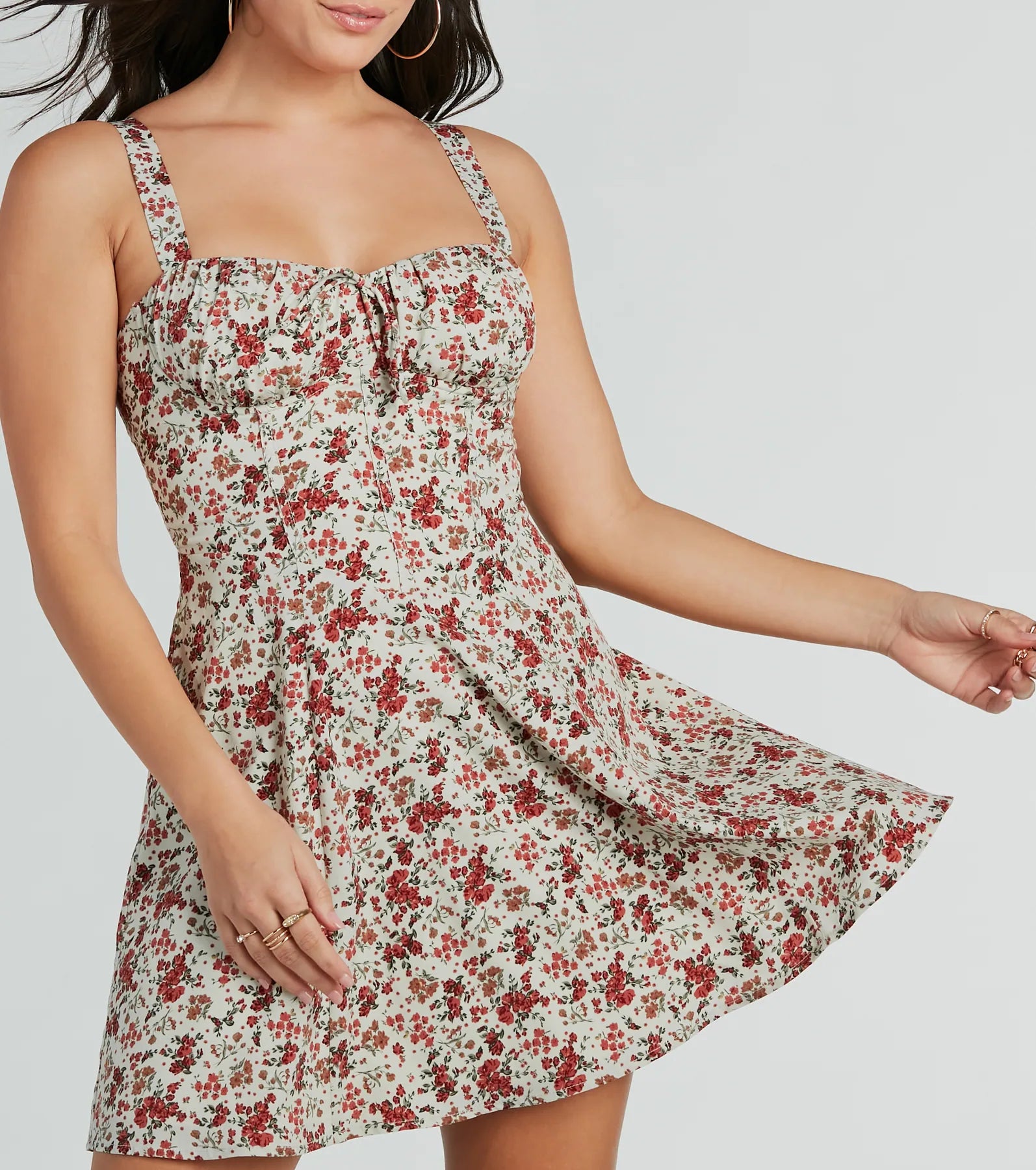 Love's In The Air Floral Chiffon A-Line Dress - Image 4