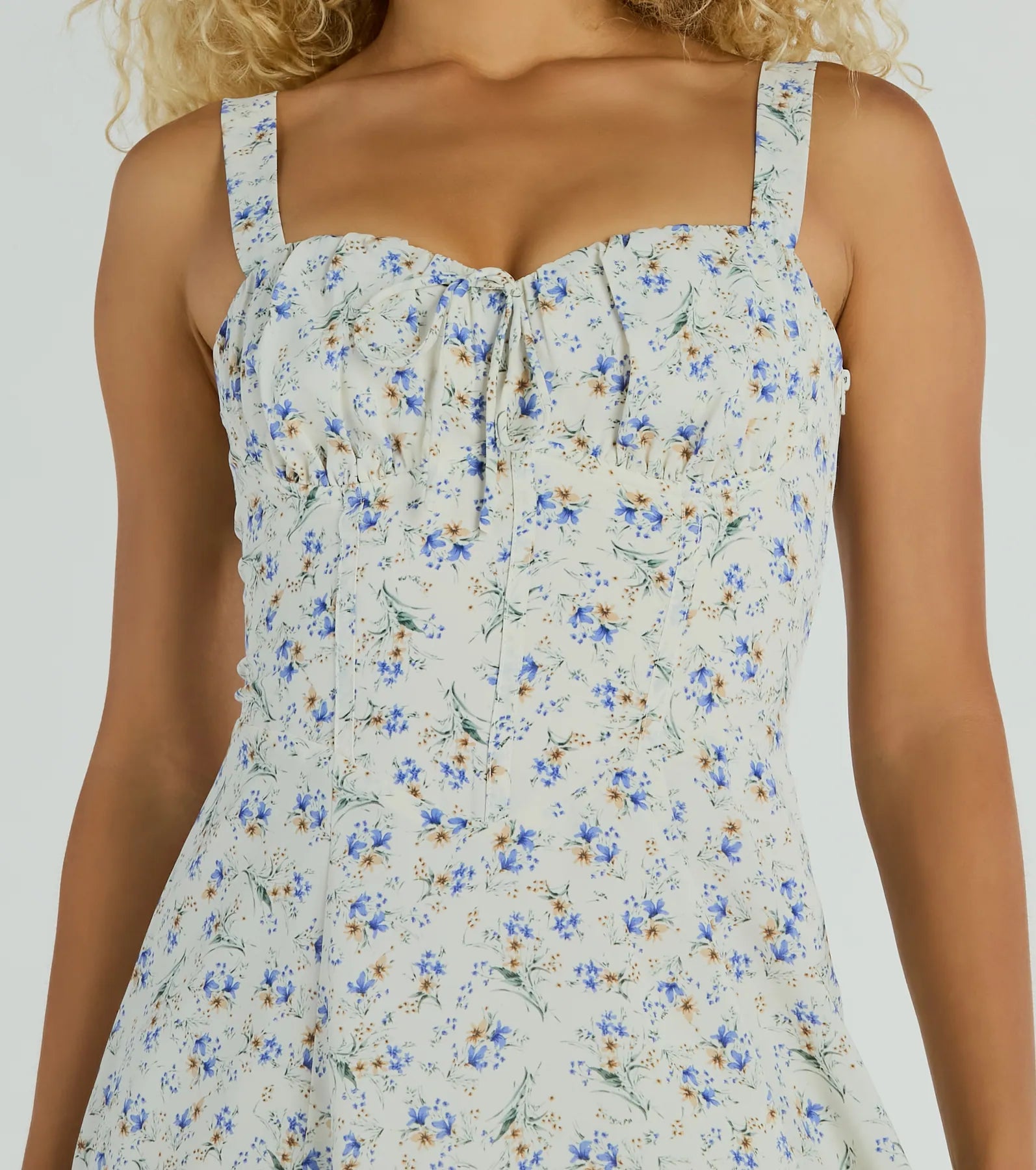 Love's In The Air Floral Chiffon A-Line Dress - Image 8