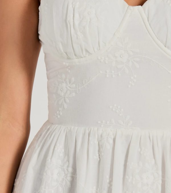 Playful Summer Sweetheart Ruffled Eyelet Midi Dress - Image 3