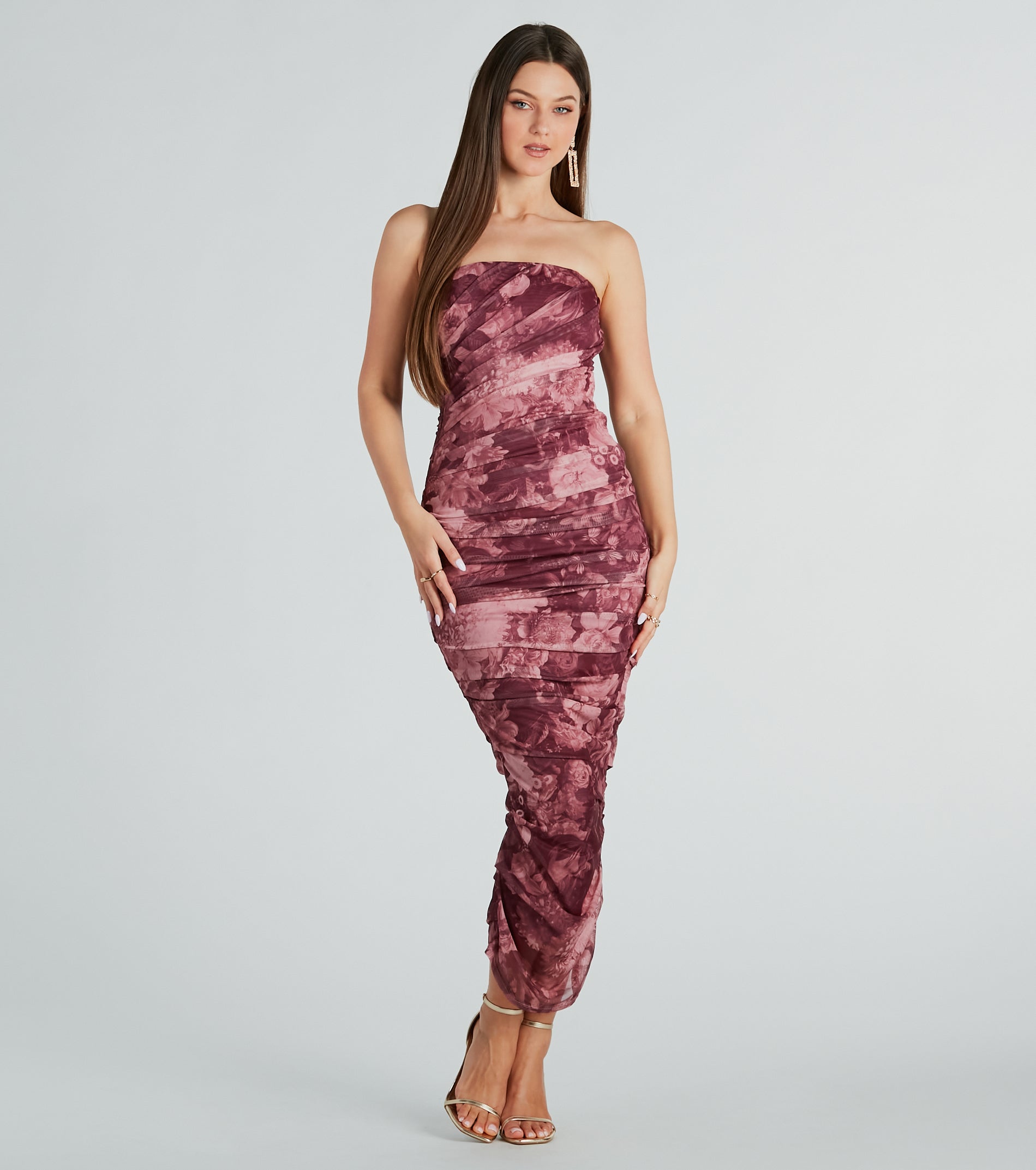 Irresistible Blooms Floral Strapless Maxi Dress - Image 3