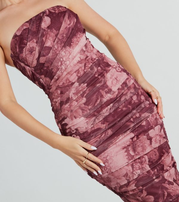 Irresistible Blooms Floral Strapless Maxi Dress - Image 4