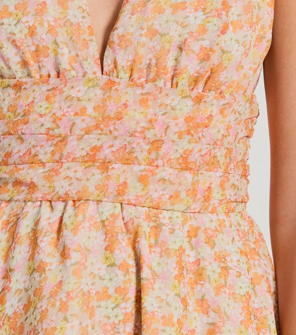 Sunny Style Floral Chiffon Tiered Skater Dress - Image 4