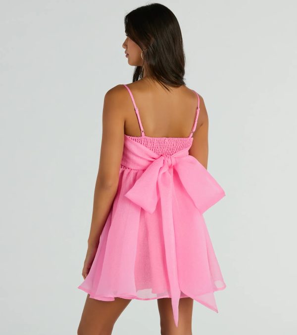 Babe Of The Hour Sleeveless Bow Back Babydoll Dress - Image 2