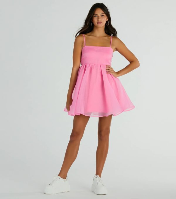 Babe Of The Hour Sleeveless Bow Back Babydoll Dress - Image 3