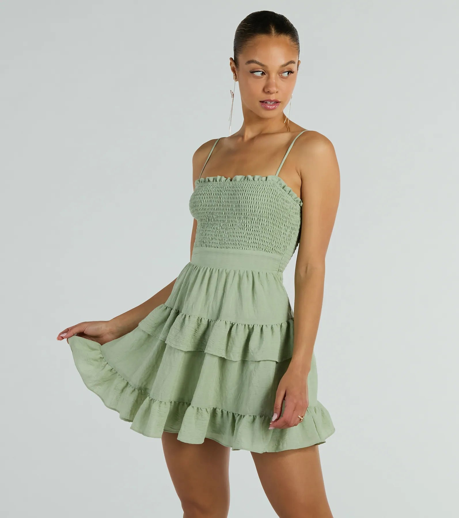 Tea Time Ruffled Short Skater Dress - Image 5