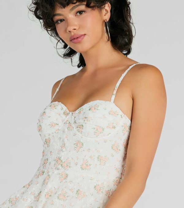 Breezy Chic Floral Embroidered Chiffon Skater Dress - Image 8