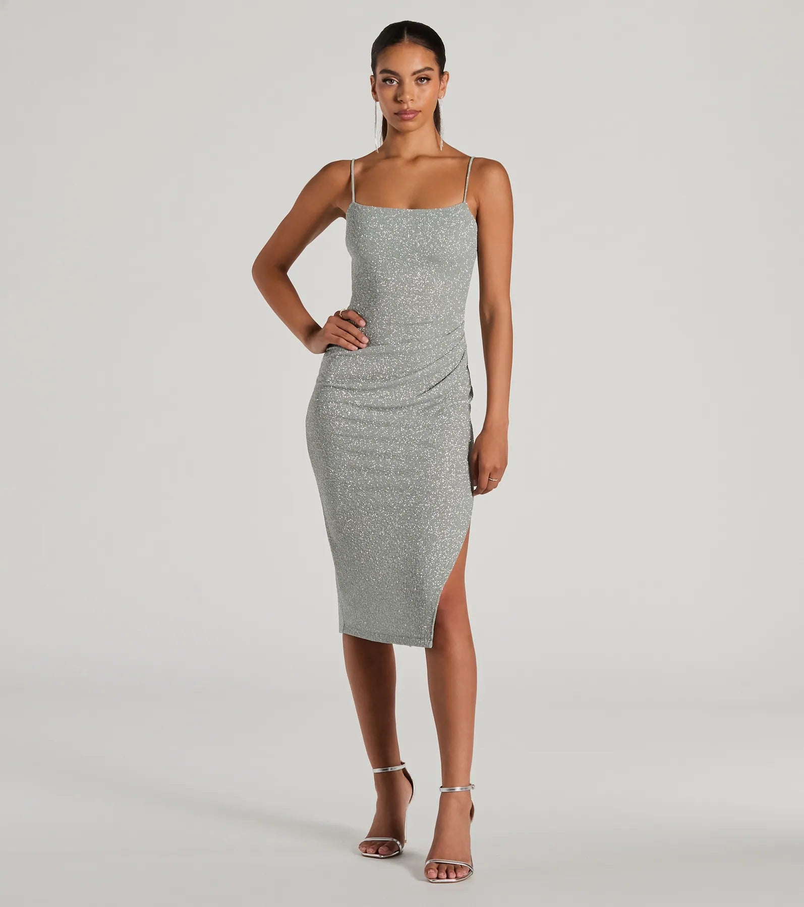 Glitzy Gorgeous Glitter Knit Midi Dress - Image 9