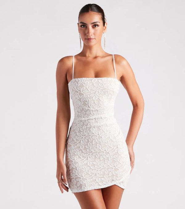 Picture-Perfect Glitter Lace Short Dress - Image 5