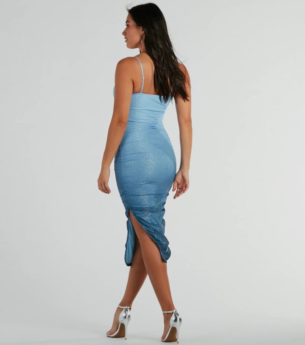Sassy Shine Ombre Glitter Mesh Midi Dress - Image 8