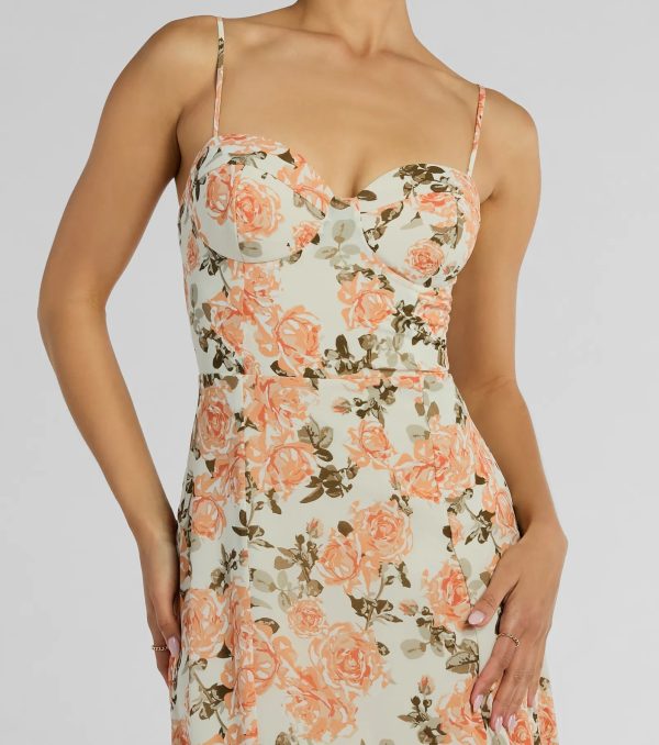 Gorgeous Arrival Rose Floral Chiffon Maxi Dress - Image 3