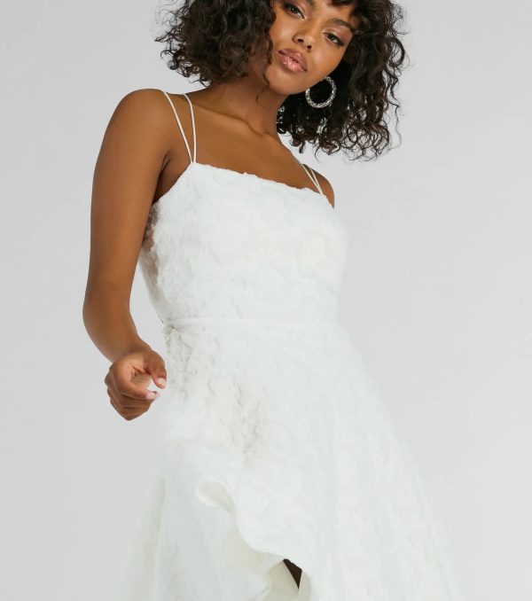 Whimsical Beauty Strappy Back Textured Knit Skater Dress - Image 4