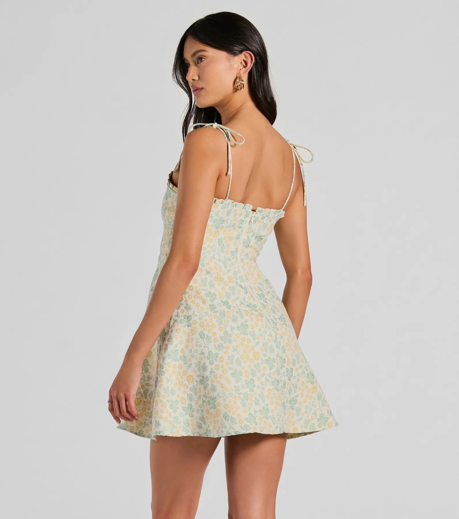Adorable Confidence Floral Jacquard Skater Dress - Image 2