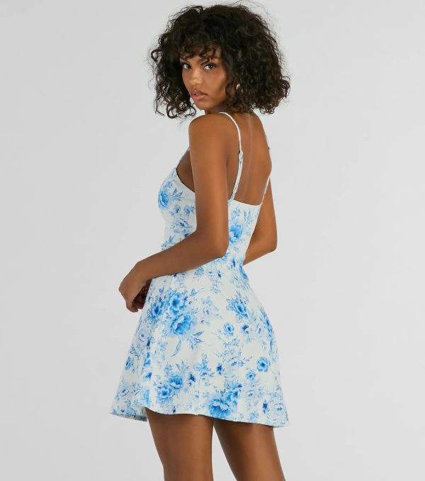 All About Floral Sweetheart Crepe Skater Dress - Image 2
