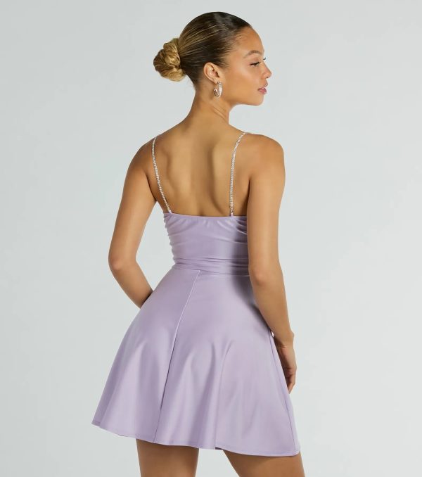 Bling Fling Satin Rhinestone Skater Dress - Image 10