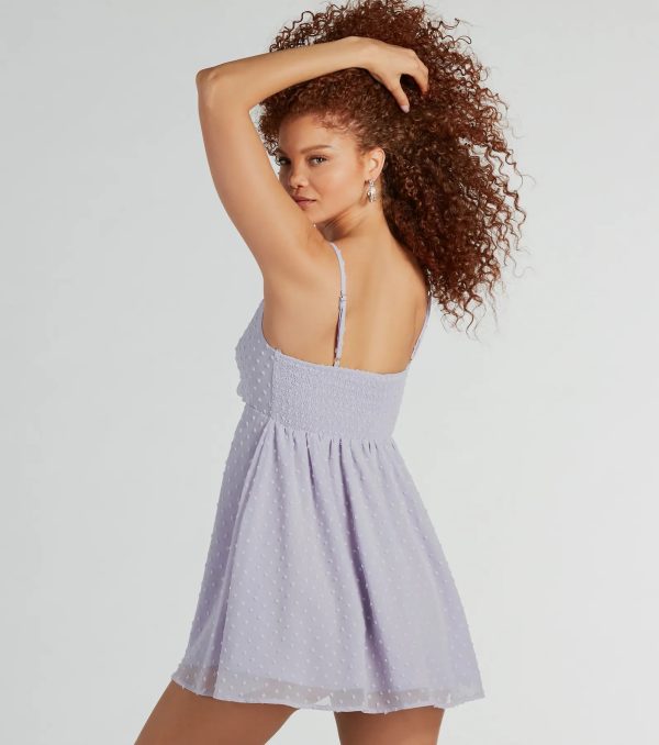 Fall For You Swiss Dot Chiffon Babydoll Dress - Image 2