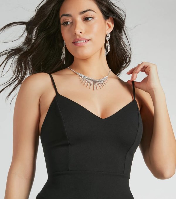 Prettiest Presence V-Neck Ruffle Crepe Mini Dress - Image 3
