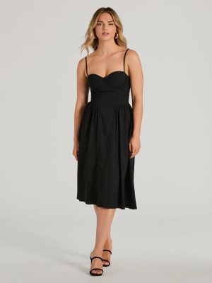 Blissful Afternoons Corset A-Line Midi Dress