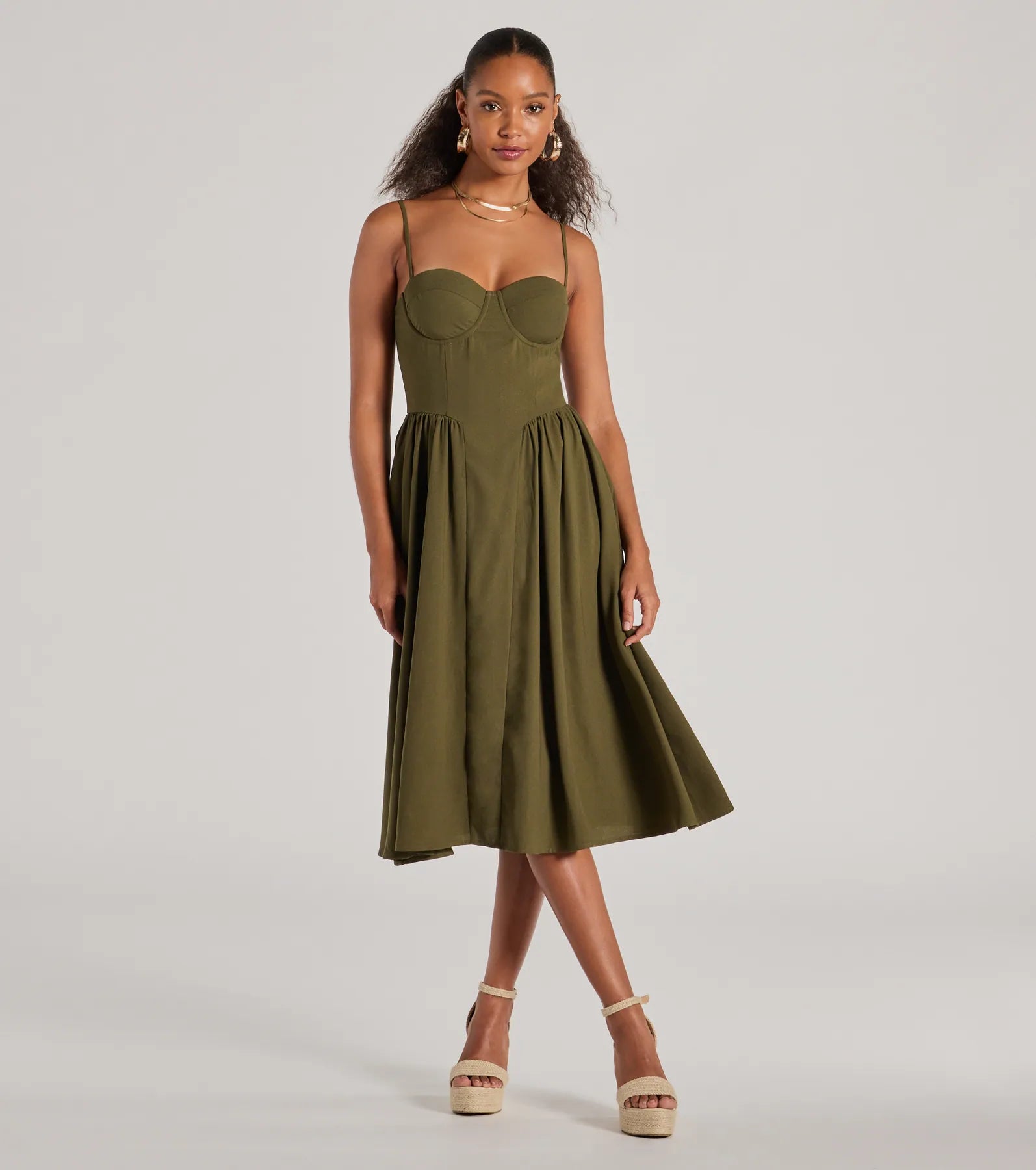 Blissful Afternoons Corset A-Line Midi Dress - Image 5