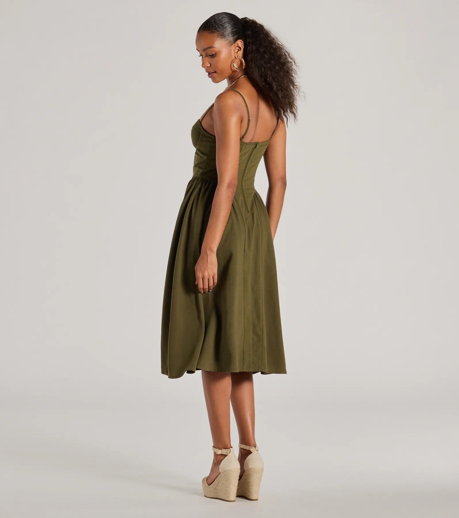 Blissful Afternoons Corset A-Line Midi Dress - Image 6