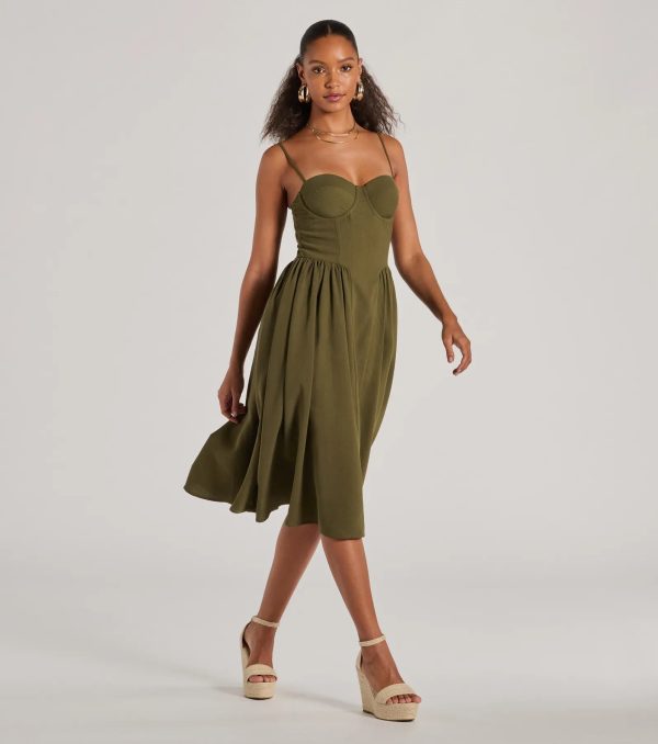 Blissful Afternoons Corset A-Line Midi Dress - Image 8