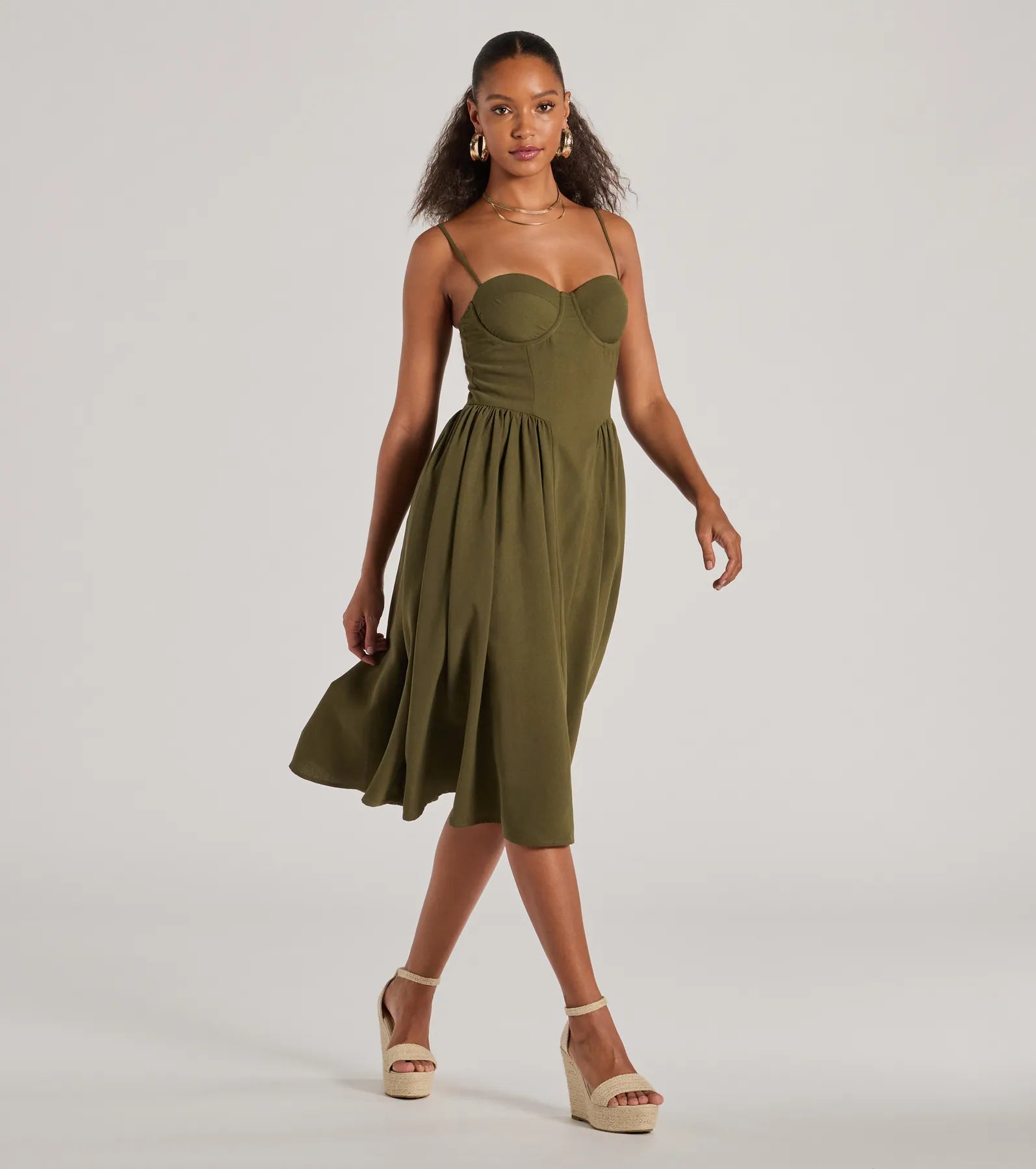 Blissful Afternoons Corset A-Line Midi Dress - Image 8