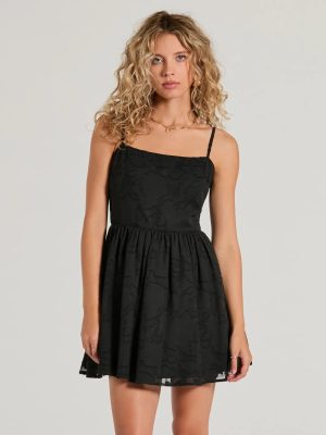 Destined For Love Lace-Up Short Skater Dress