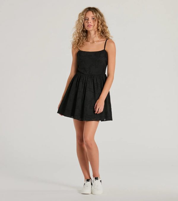 Destined For Love Lace-Up Short Skater Dress - Image 4