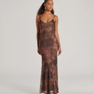 Fierce Allure Leopard Print Mesh Maxi Dress