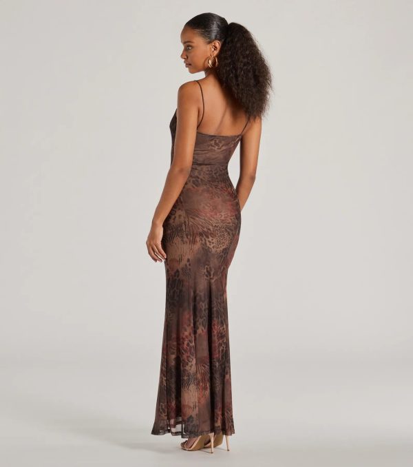 Fierce Allure Leopard Print Mesh Maxi Dress - Image 2