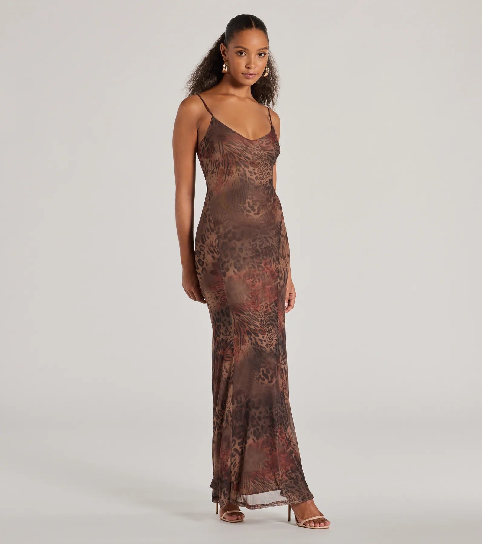 Fierce Allure Leopard Print Mesh Maxi Dress - Image 3