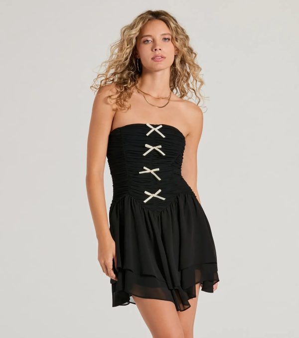 Prettiest Pick Strapless Bow A-Line Mini Dress - Image 5