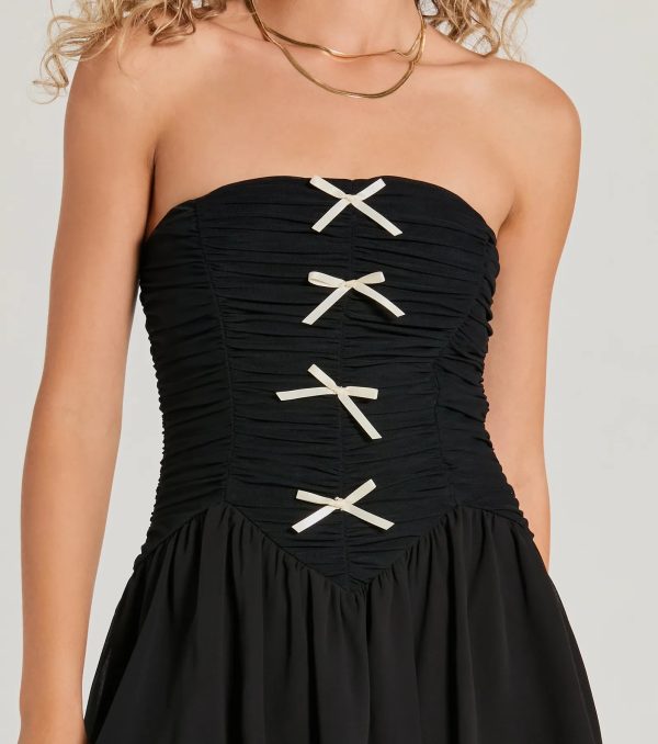 Prettiest Pick Strapless Bow A-Line Mini Dress - Image 8