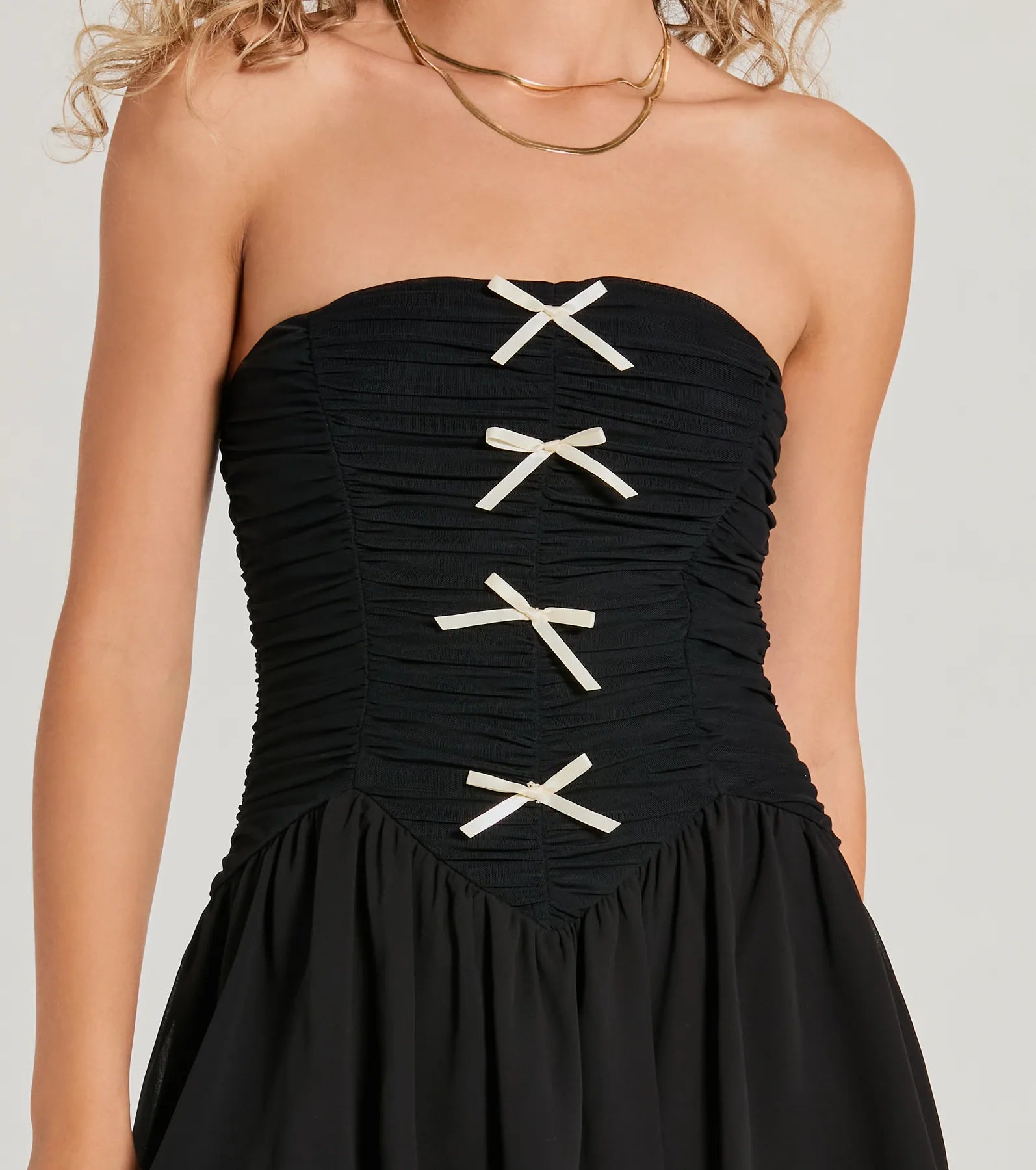 Prettiest Pick Strapless Bow A-Line Mini Dress - Image 8