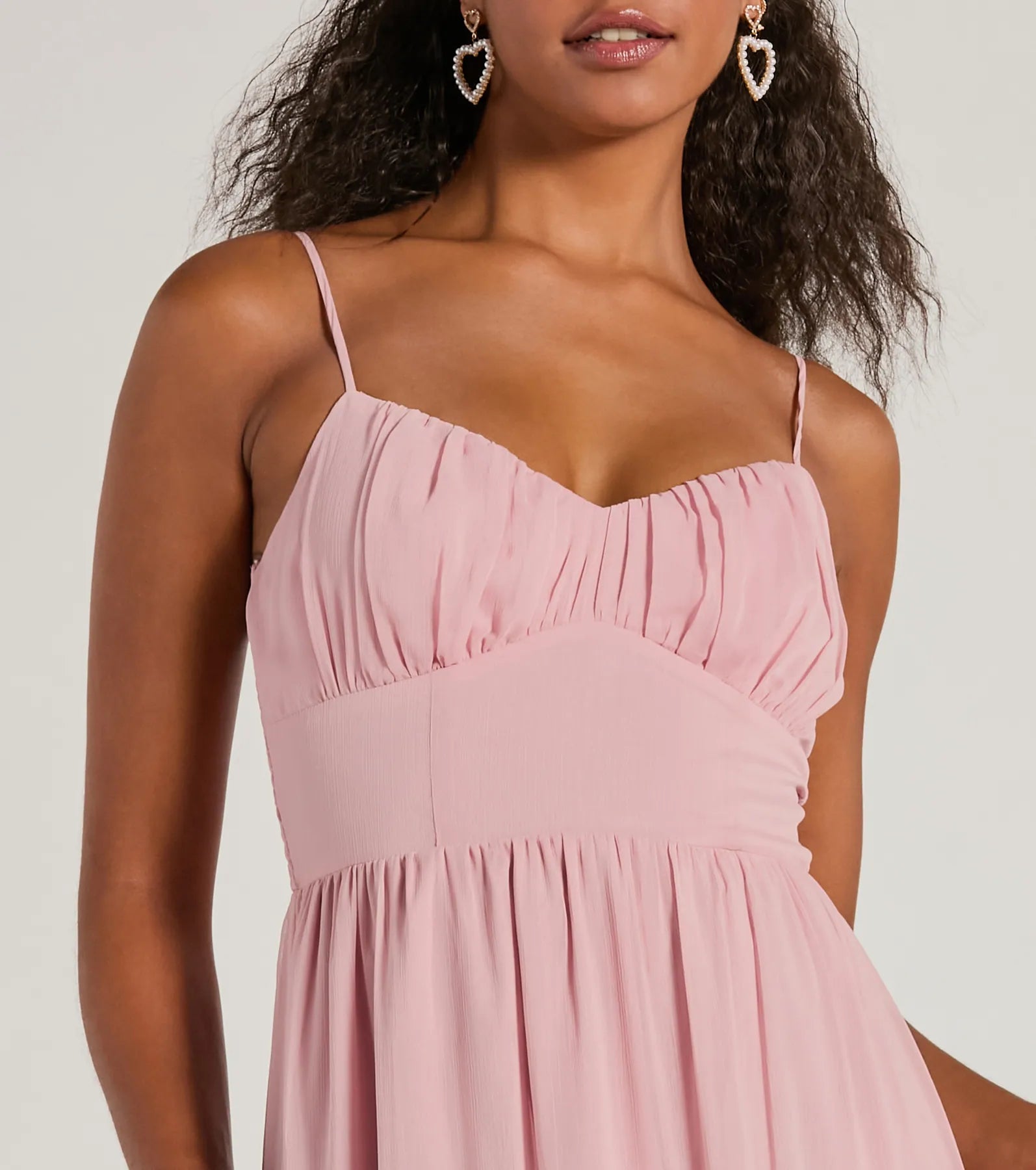 Cause For Celebration V-Neck Ruffle Chiffon Midi Dress - Image 3