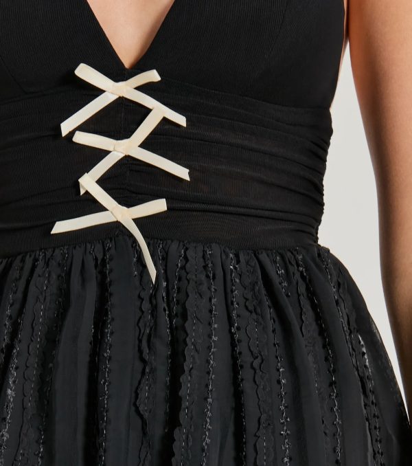 All About Her V-Neck Bow Lace Skater Dress - Image 8