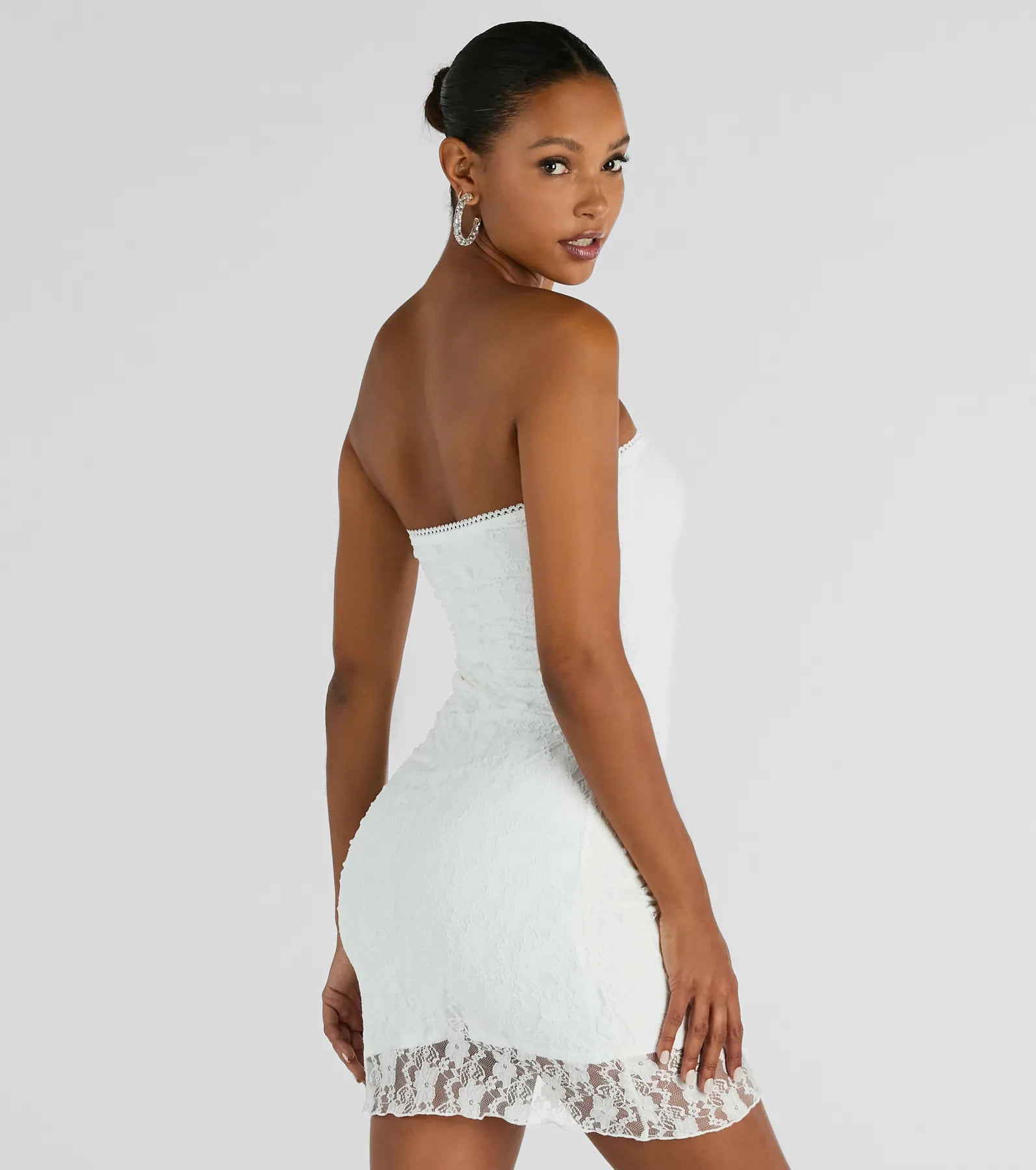 Swoon Over You Strapless Lace Mini Dress - Image 2
