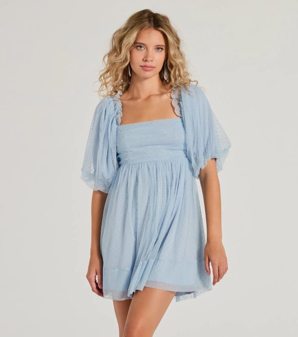 Whimsical Muse Chiffon Swiss Dot Skater Dress - Image 13