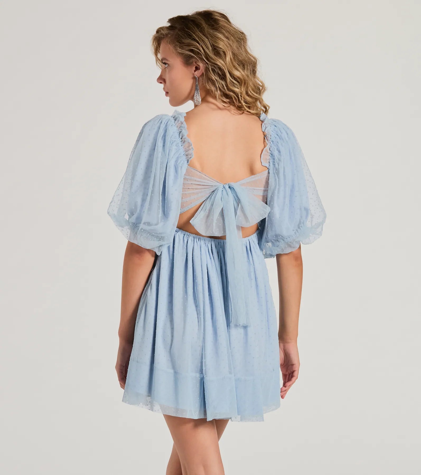 Whimsical Muse Chiffon Swiss Dot Skater Dress - Image 14