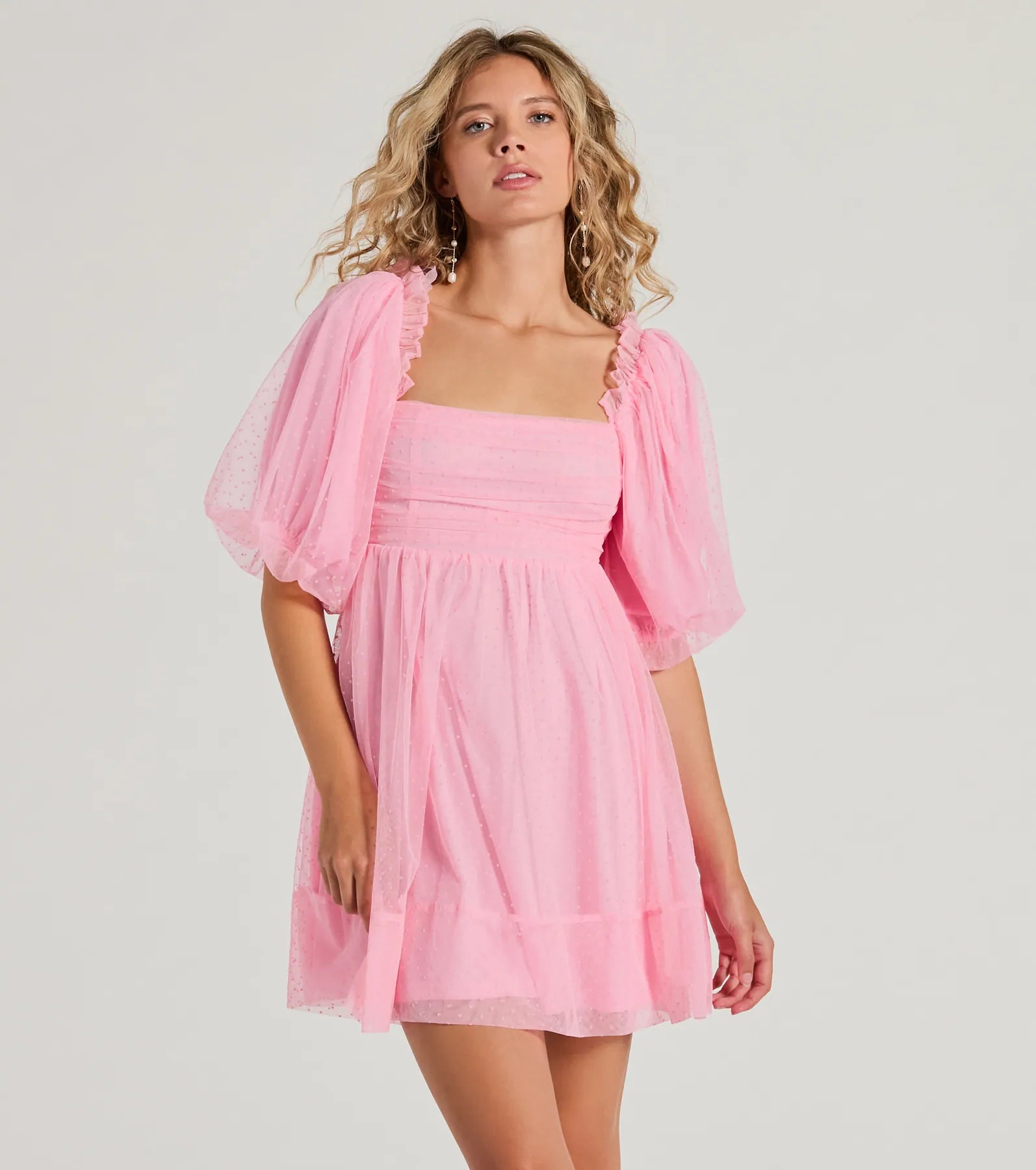 Whimsical Muse Chiffon Swiss Dot Skater Dress - Image 17
