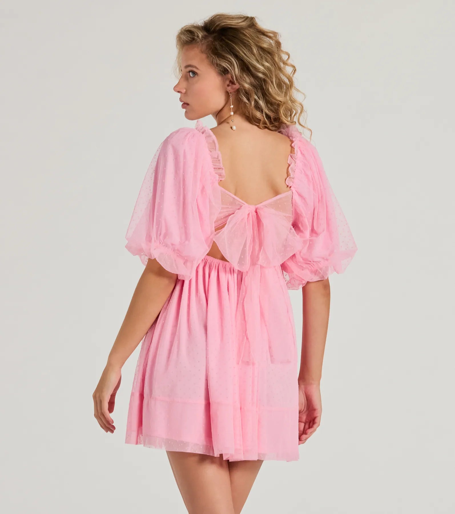 Whimsical Muse Chiffon Swiss Dot Skater Dress - Image 18