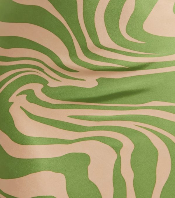 Fierce Stripes Strapless Zebra Print Satin Maxi Dress - Image 3